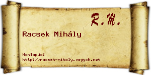 Racsek Mihály névjegykártya